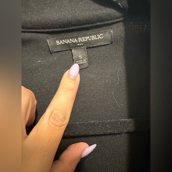 Banana Republic Women's Jacket Black Open Front With Zipper Pockets - Picture 4 of 6